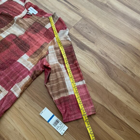 Alfred Dunner Mulberry Street 3/4 Sleeve Red Gold Multicolor Metallic XL Top NWT - Picture 4 of 11